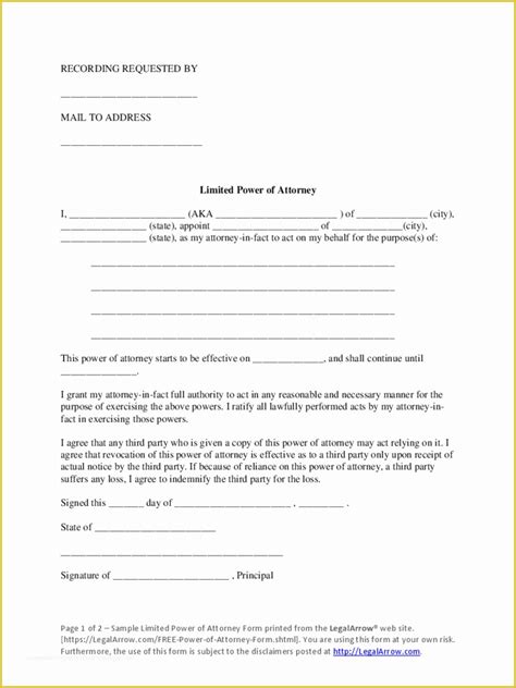 Special Power Of Attorney Template