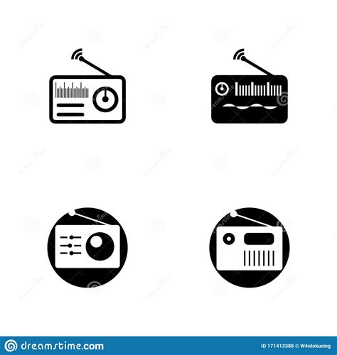 Radio Broadcast Logo Icon Vector Illustration Design Stock Vector