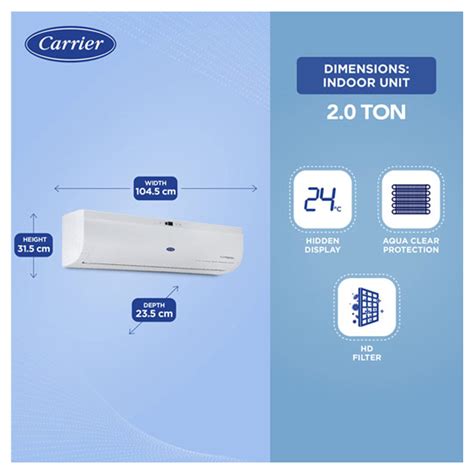 Buy Carrier 2 Ton 3 Star Inverter Split Ac With Copper Condenser 24k