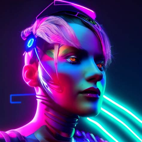 Cyber Punk Woman Neon Colors And Movement Imagined Midjourney Openart