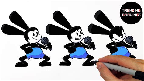 Drawing FNF Vs Oswald All Phases FNF MOD Oswald Rabbit