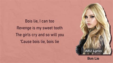 Avril Lavigne Bois Lie Feat Machine Gun Kelly Lyric Video Youtube