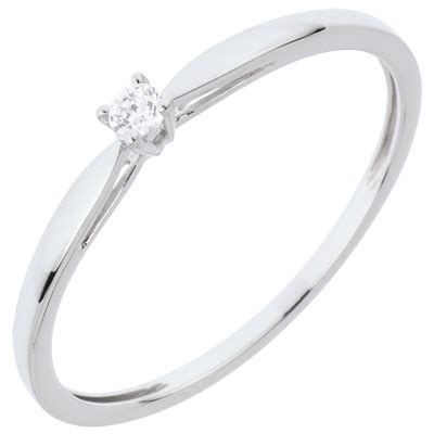 Bague Solitaire Roseau Carat Or Blanc Carats Bijoux Edenly