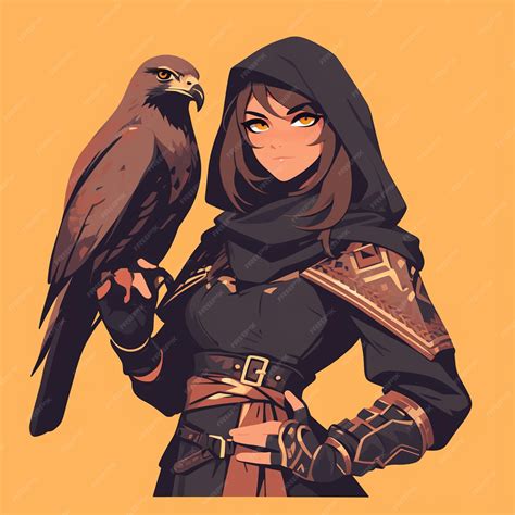 Premium Vector | Qatari Woman in Traditional Falcon Trainers Outfit