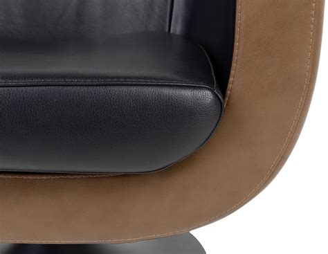 Casa Padrino salon de luxe fauteuil pivotant en cuir véritable noir