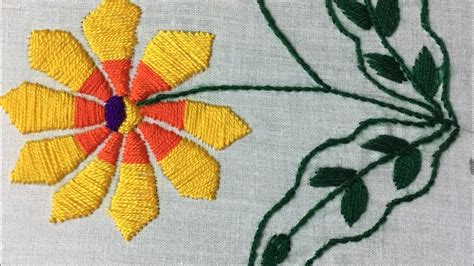 Hand Embroidery Flower Design By Nakshi Design Art Youtube