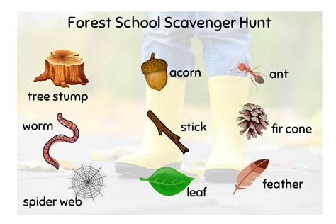 Forest School Printables Scavenger Hunt and Colour Hunt I Found Sheet ...