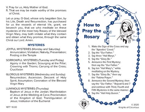 1877 - Rosary Guide - How to Pray the Rosary Make the Sign of the Cross and say the “Apostles ...