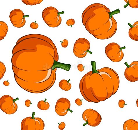 Pumpkin Seamless Pattern Vector Illustration Of A Seamless Pattern Of Halloween Pumpkins Hand