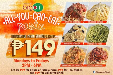 Menu At Bigoli Restaurant Quezon City L4 EDSA Corner 44 OFF