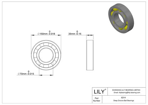 6314/C3W64 | Single Row Deep Groove Ball Bearings - SKF | LILY Bearing