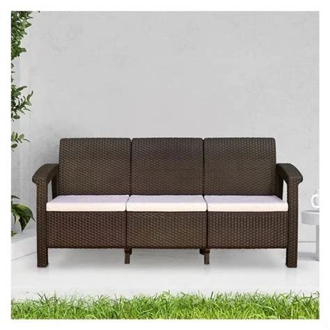 Brown Nilkamal Goa Plastic 3 Seater Sofa Rexin At Rs 14100 Piece In