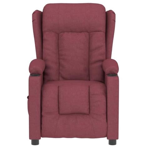 LEX Fauteuil de massage inclinable électrique Rouge bordeaux Tissu