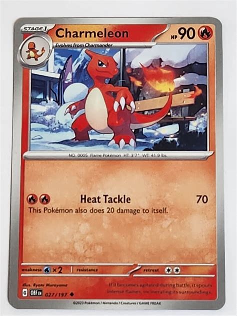 Charmeleon 27197 Sv Obsidian Flames Uncommon Pokemon 2023 Tcg Card Ebay