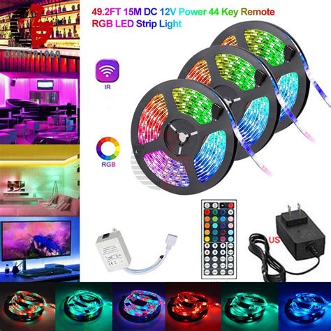 5M 3528 RGB Lampu Strip LED Bluetooth 60 Pita Fleksibel Tahan Air Lampu