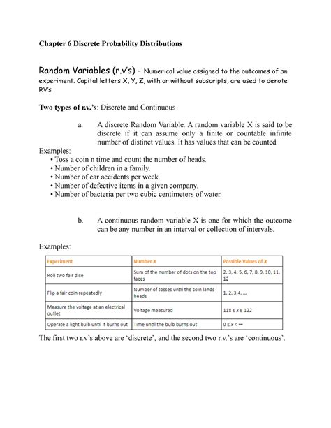 Chapter 6 Discrete Probability Distributions Chapter 6 Discrete