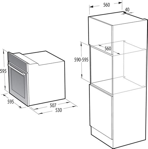 Схема встраивания для духового шкафа Gorenje BO6737E03AWG посмотреть ...