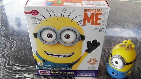 Minions Despicable Me Fruit Snacks Taste Test With Minion Stuart Youtube