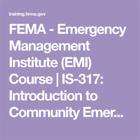 Fema Emergency Management Institute Emi Course Is