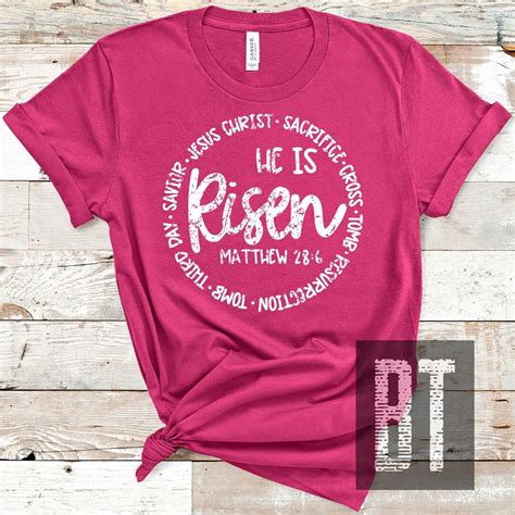 He Is Risen T Shirt Etsy