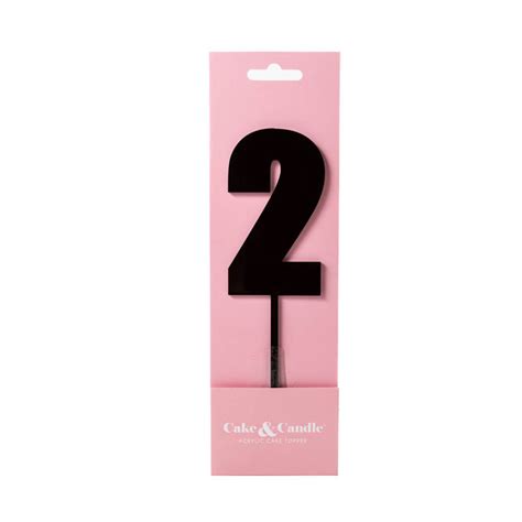 Number 2 Black Acrylic Cake Topper | Cake Decorating Central