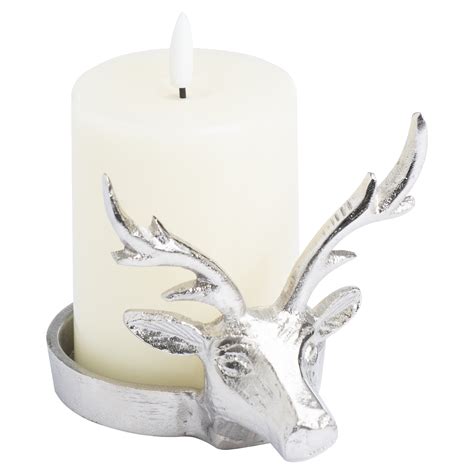 Farrah Collection Silver Stag Candle Holder Wholesale By Hill Interiors