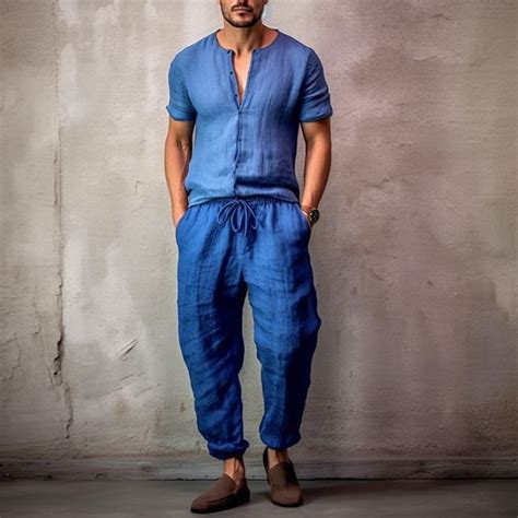 Hugo Linen Pants Blue Shades Mens Linen Pants Mens Linen Outfits