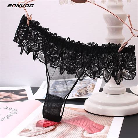 Uaang Women Erotic Lingerie Lace Transparent Panties Sexy Briefs Kawaii Bowknot Open Crotchless