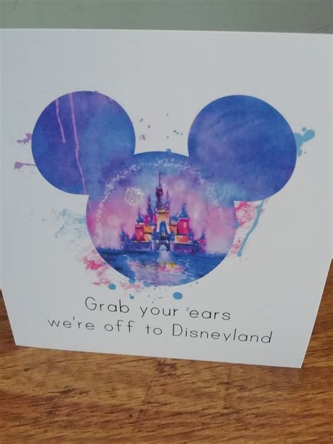 Personalised Disney Reveal Card Castle Trip Holiday Disneyland Etsy