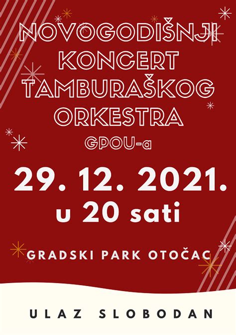 U srijedu nepropustite tradicionalni novogodišnji koncert Tamburaškog