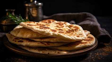 Premium Ai Image Pita Bread On Dark Background Arabic Lebanese Bread