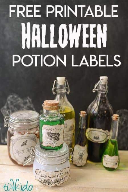 Creepy Halloween Potion Bottles Tutorial (with Free Printable Labels ...