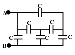 Six Equal Capacitors Each Of Capacitance C Are Connected As Shown In