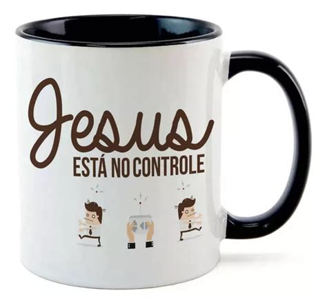 Caneca Preta Branca Presente Sf2 Jesus Controle Religião Deu MercadoLivre