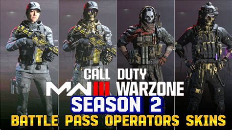 MW3 Season 2 All Battle Pass Operators Blackcell Version Skins Modern