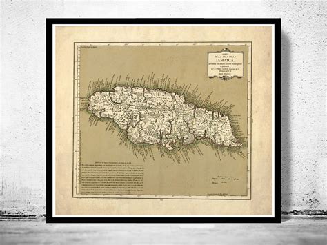 Old Map Of Jamaica 1780 Vintage Map Vintage Maps And Prints