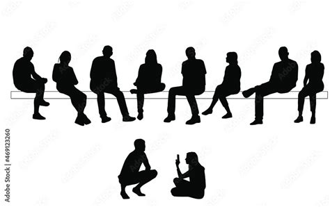 Group Sitting Silhouette