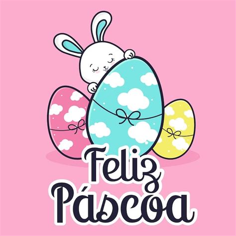 Feliz Tarjeta De Pascua Vector Lindo Vector Premium