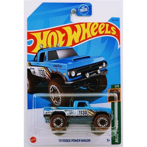 HKH Машинка металлическая игрушка Hot Wheels коллекционная модель DODGE POWER WAGON голубой