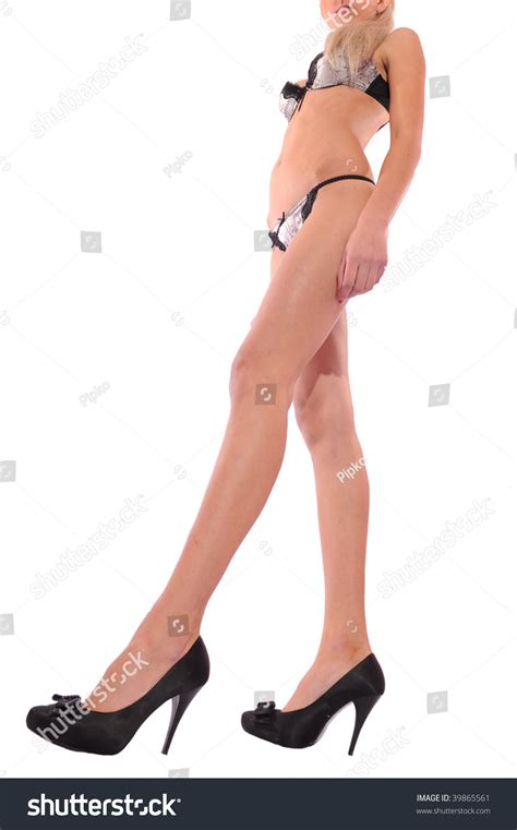 Sexy Woman Long Legs Lingerie Isolated Stock Photo 39865561 Shutterstock