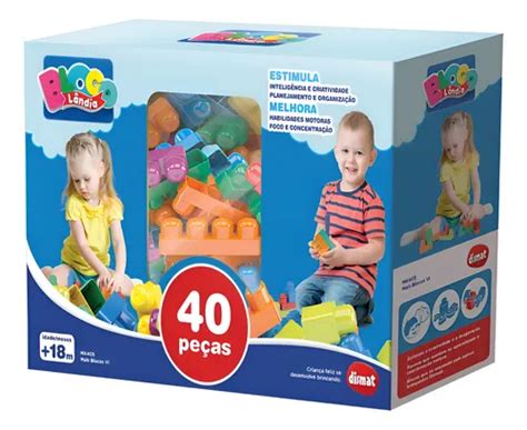 Brinquedos De Montar 2 Anos - Brinquedo De Montar 2 Anos 40 Pçs Grandes Mais Blocos Dismat 40 ...