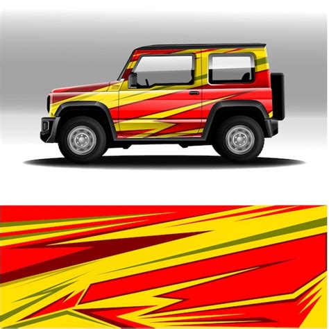 Plantilla De Envoltura De Vector De Coche Todoterreno Editable Vector