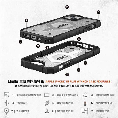 UAG iPhone 15 Plus 磁吸式耐衝擊保護殼 透色款 PChome 24h購物