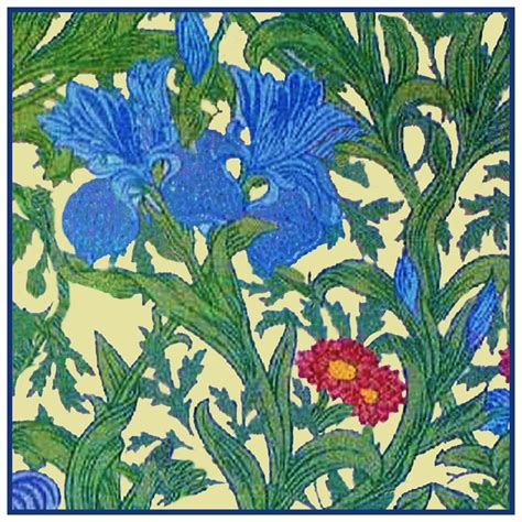 Blue Iris By Arts And Crafts Movement Founder William Morris Counted