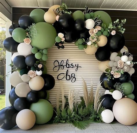 Amazon Black Sage Green Nude Balloon Garland Double Stuffed Olive