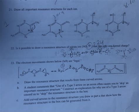 Solved 21 Draw All Important Resonance Structures For Each Chegg