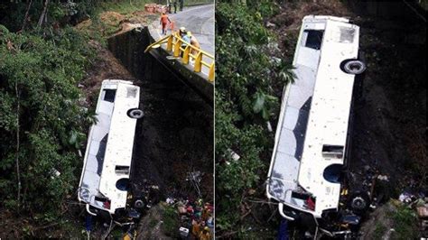 Kecelakaan Maut Orang Tewas Bus Tabrak Pagar Lalu Jatuh Ke Jurang