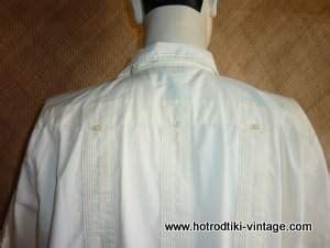 Vintage Style Mens The Romani Collection Guayabera Cream Shirt Hrtv