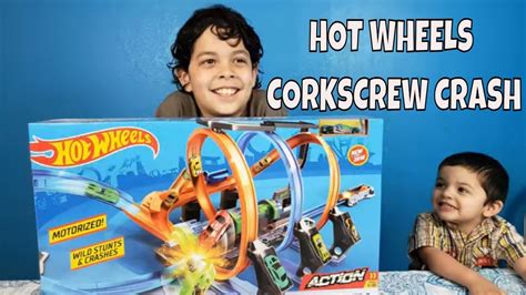 HOT WHEELS CORKSCREW CRASH TOY REVIEW YouTube