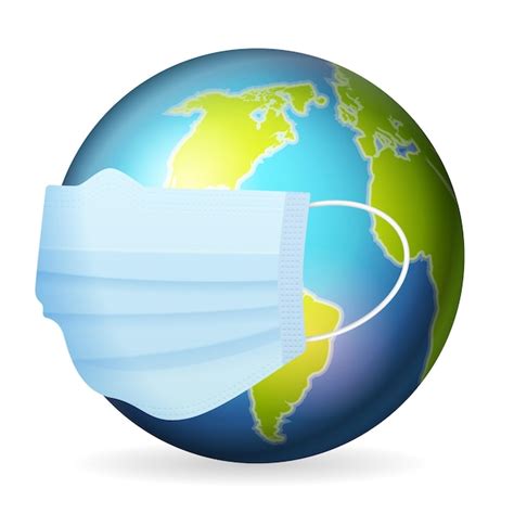 Premium Vector World Globe With Medical Mask